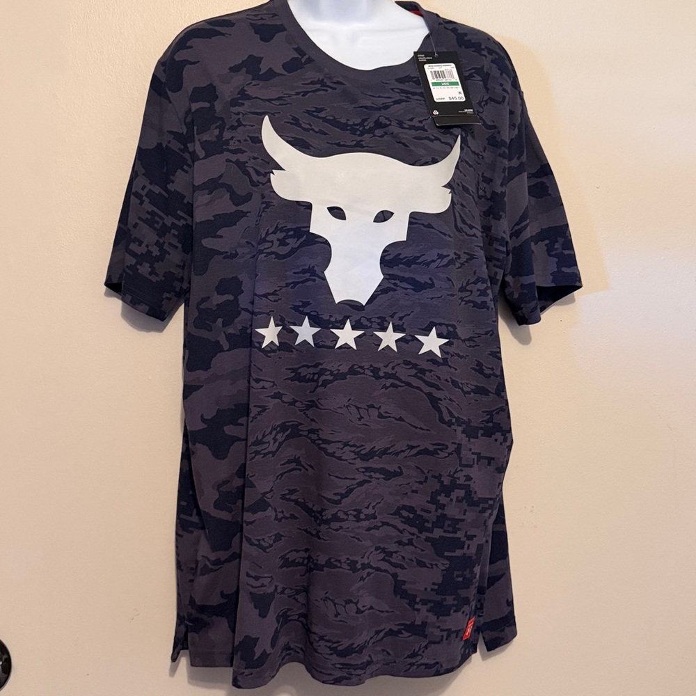 Under Armour Tshirt Peoject Rock Size L Mens Vet Day Camo Top Streetwear